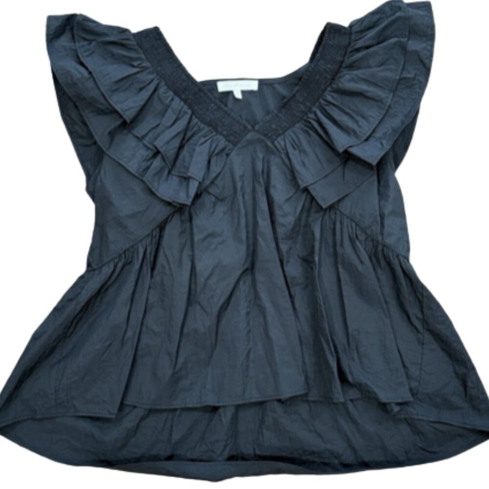 Ces Femme Black Ruffled Blouse